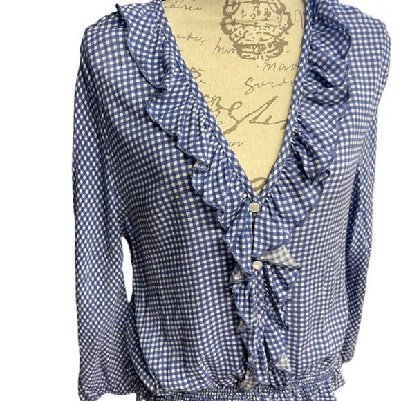 Hummingbird Ruffle Front Top Size Large - Picture 11 of 11